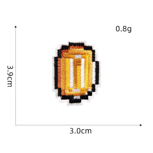 19 stycken broderade strykjärnspåsar, broderade självhäftande strykjärn