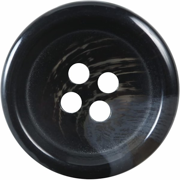 100 stk. Store 1,5 cm Svarte Knapper for Søm Rund Resin, 4 Hull Flatback Frakk Skjorte Genser Knapper DIY Klær 1,5 cm Bulk
