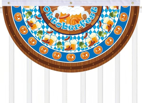 Dobbel utendørs vimpel, bayersk Oktoberfest, 90 x 45 cm