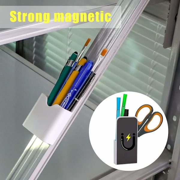 Stykke (Hvit, 11,5 * 5 * 2,7 mm) Magnetisk Blyant Holder Magnetisk Markør
