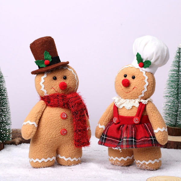 2 Pakkaa Joulupukki Tonttu Plushie Piparkakku Tonttuja - Herra ja Rouva Chri