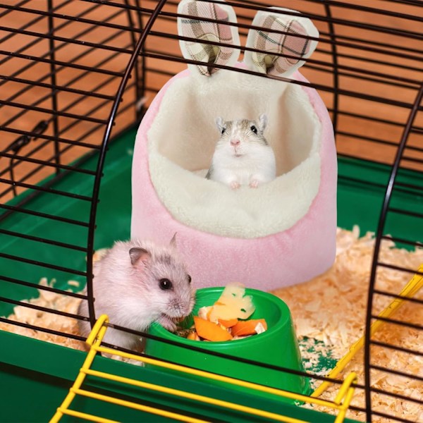 2 st Hamster Mini Säng, Varmt Litet Husdjur Djurhus Sängkläder, Mysiga Bo Rede Bur Tillbehör, Lätt Bomullssoffa för Dvärghamster