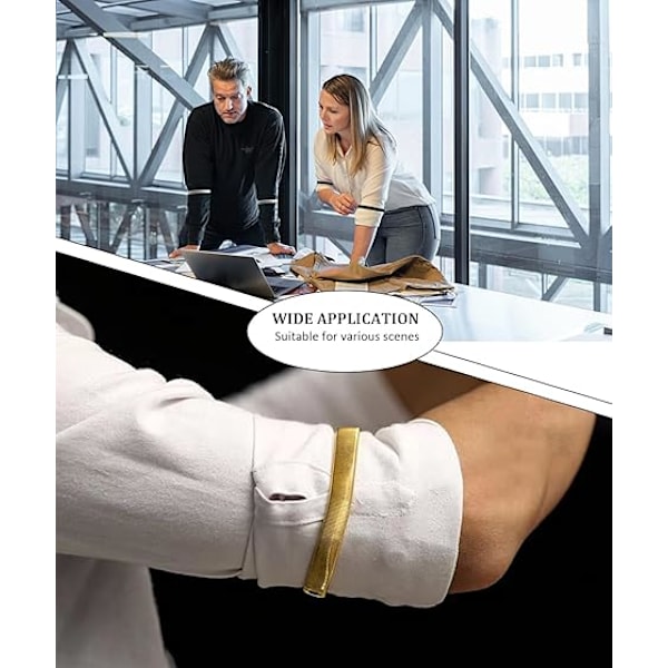 6 st Ärmhållare för Kvinnor Män, Halkfria Skjortärmshållare, Elastiska Armband i Metall för att Hålla Upp Ärmar