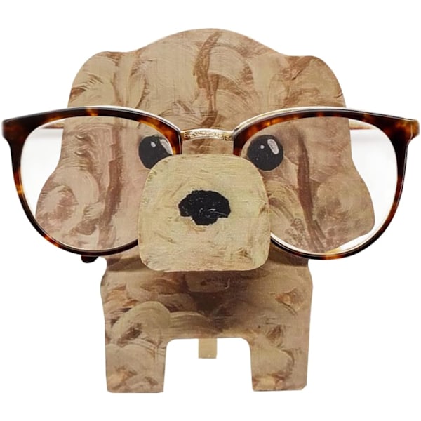 Eyeglass Holder Stand Dog Shaped Glasses Holder Stand 3D Wooden Puzzle Sunglasses Display Rack for Home Office Desk Crea