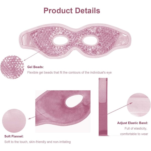 2 st gelpärlor kalla ögonkompresser för svullna ögon och svullnad, återanvändbar varm kall terapi kompress värme is gelpackning, lila