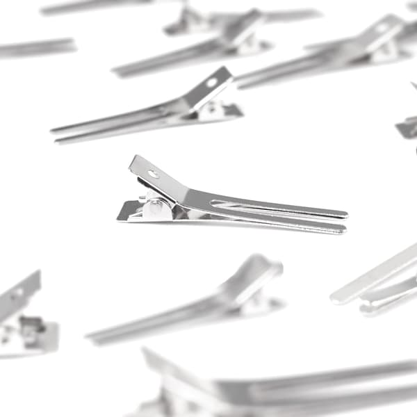 50 st Pin Curl Clips Dubbla Tångar Hårclips Metall Alligator Clips