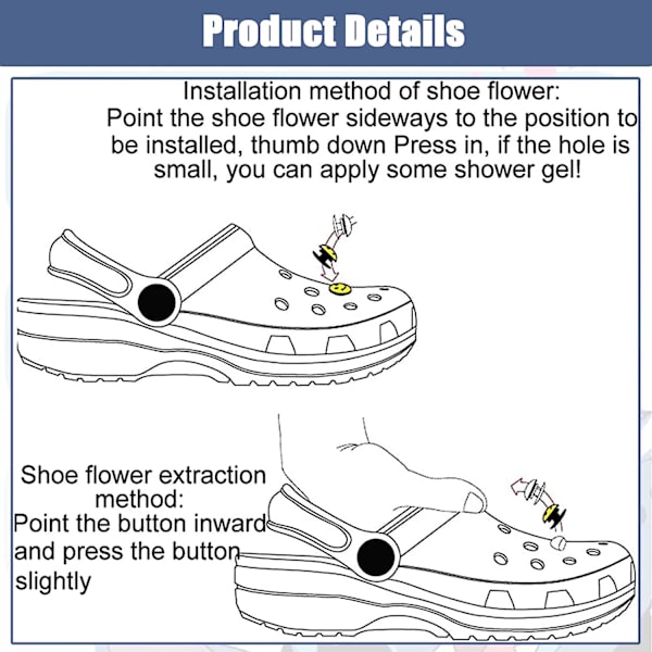 Ocean 14 stk. 3D Clog-Sandal Ornamenter (Sommerfugl Rhinestone), Sh