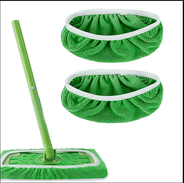 2 tvättbara och återanvändbara moppar, ersättningsmopp, moppset