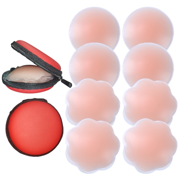 Gjenbrukbare brystvortedeksler - selvklebende nippeldeksel i silikon, inv