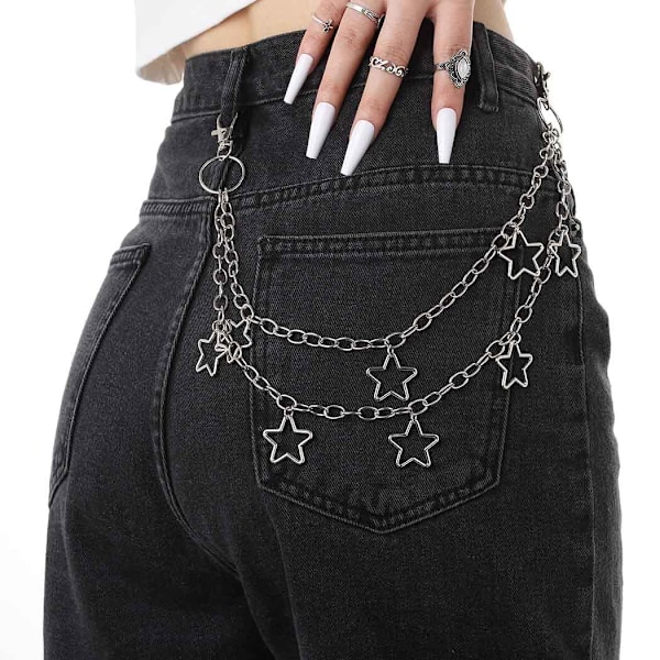 Hip Hop -housut ketju Goth Jean ketjut Tähti Punk Tasku ketju Naisille Kerrostettu Akryyli Avaimenperät söpö Housut ketju Rock Lompakko ketju Miehille Vyötärö