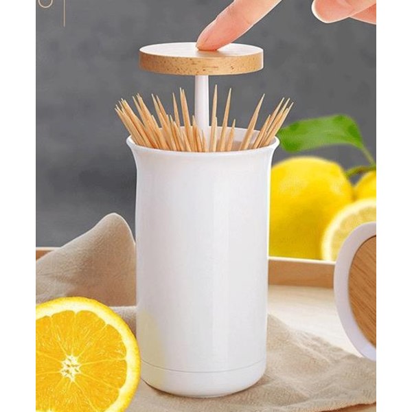 1 stk Trykk & Opp Bomullsdottdispenser Hvit Farge Bomullsdottdispenser