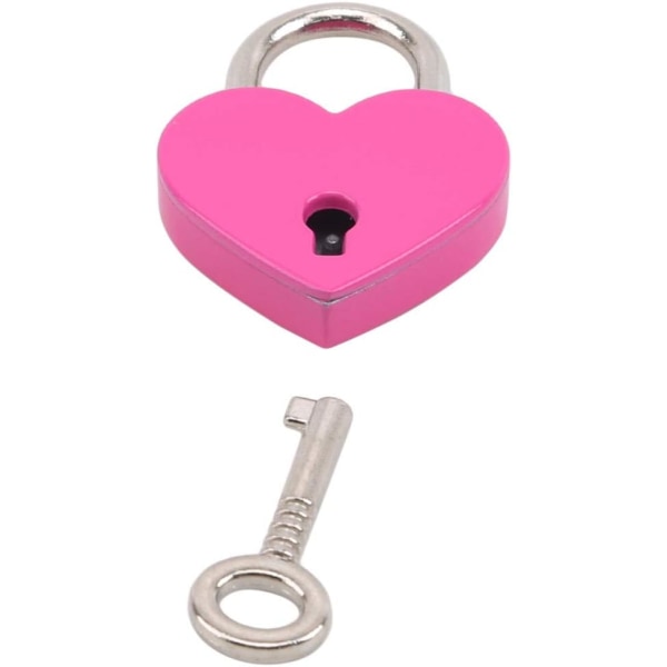 Hjerteformet hængelås, roserød Smuk lille metal hjerteformet L