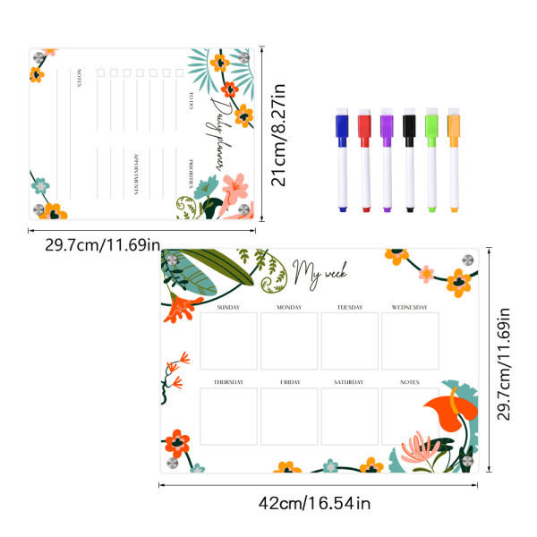 Transparent raderbar mini-organisator i akryl - Botanique, A3+A4 format