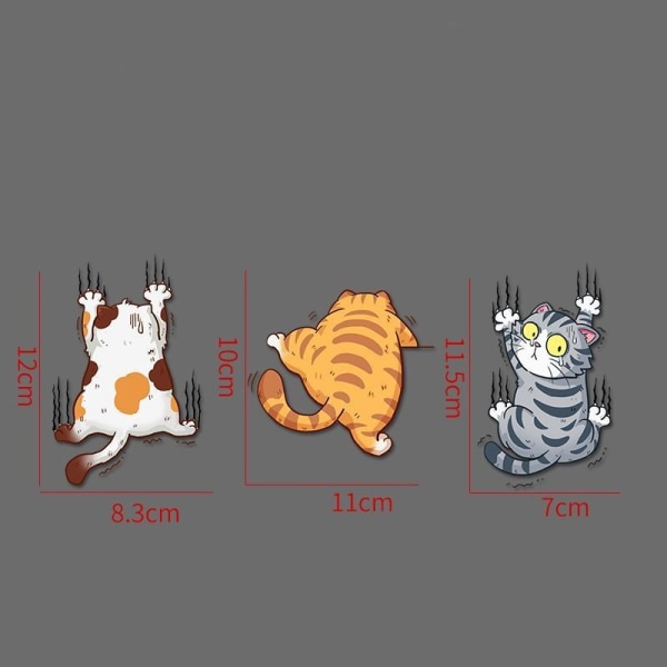 3 cat car stickers, humorous car stickers, creative car stickers