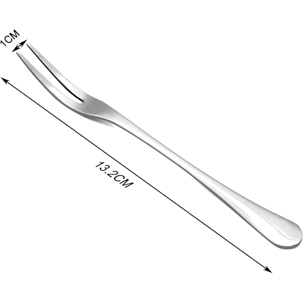 12-delt gaffelsett i rustfritt stål, 13,5 cm, sjømatgafler, sneglegaffel, 2-tindet smaksgaffel, forrettgaffel, dessertgaffel, cocktailgaffel, salatgaffel, fruktgaffel for selskap