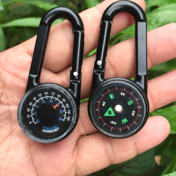 Ocean Multifunktionell Mini Karabiner 3 i 1 Kompass Utomhus Termometer