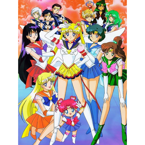 30 x 40 cm ,Sailor Moon Diamond painting Broderi Diamantfärg