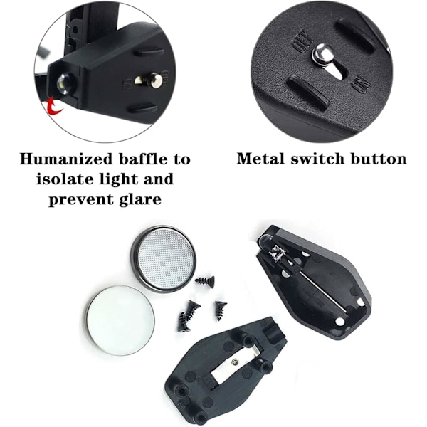 2 Par Brilleklype Lys, Mini LED Boklys Klype På Briller, Justerbar LED Nattlampe 360 ​​Graders Roterbart Lys for Nattlesing Camping