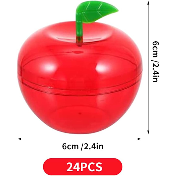 24 kpl Punainen Omena Kontti Makeisrasioita Muoviset Kelluvat Omenat Koristeelliset Täytettävät Koristeet Lahjapakkausta, Joulukuusi Dec