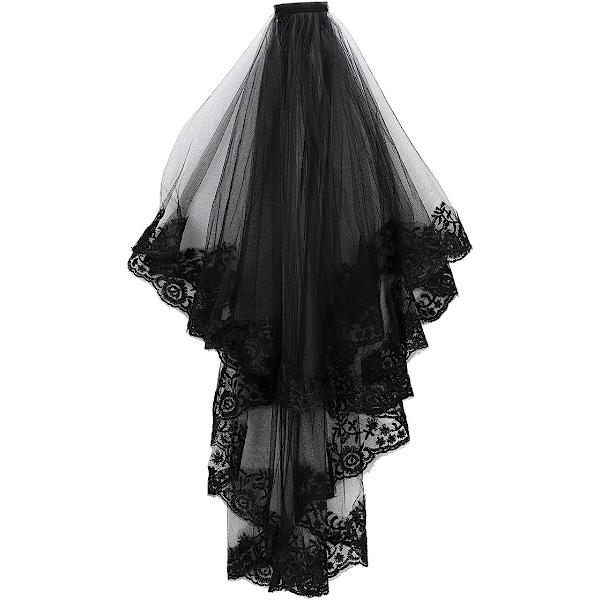 Ocean Black Hääverho Halloween Kaksoiskerroksinen Hääverho