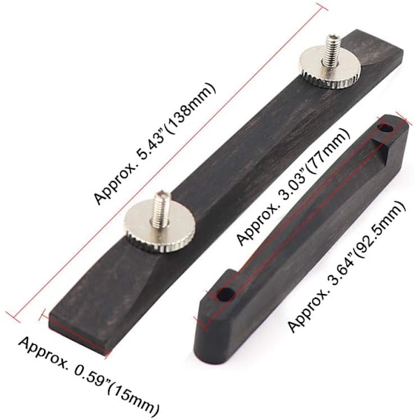 Gitarrstall i Ebenholts för 6-strängad Justerbar Jazz Archtop Gitarr DIY Reparationsdelar Ersättning