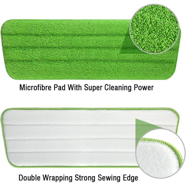 3 stk Mikrofiber Mopp Hode, Mikrofiber Mopp Erstatning
