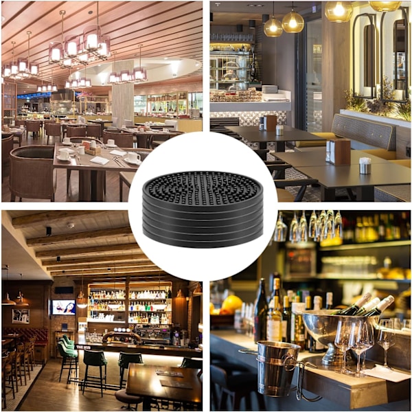 8 stk. Runde Silikone Brikker Skridsikre Drikke Brikker til Hjemme Cafe Bar Hotel