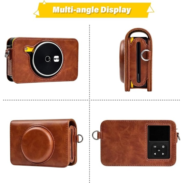 Kompatibel med Kodak Mini Shot 2 Retro, PU Leather Case Compatib