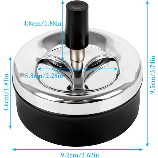 3 st Asksålar med Swivel-funktion, Vindskyddad Asksål med Lock