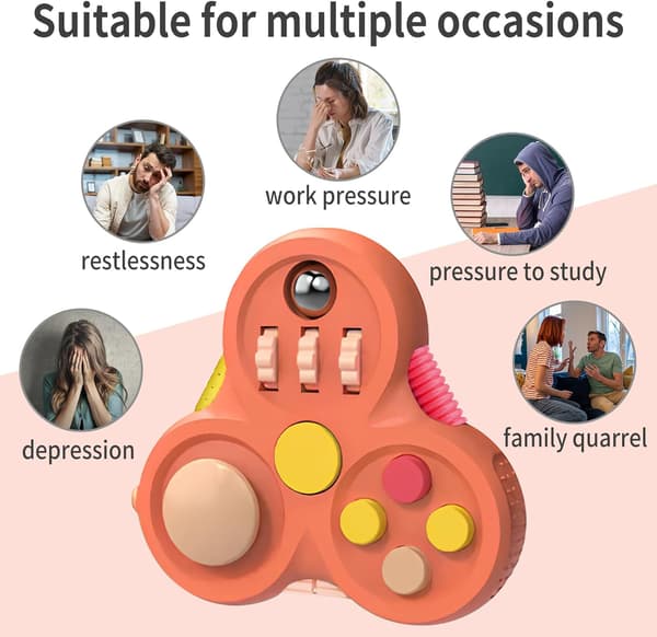 Fidget Legetøj til Voksne, 1 STK Fidget Pad Påske Kurv Fyld til Drenge Piger, Sensorisk Legetøj Stress Relief Cube Clicker Controller, ADHD Autisme Fidget Spi