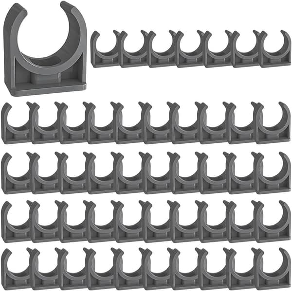48-delars slangklämmor för plastslangar, grå | 25 mm innerdiameter, PVC, rostfri, tryckbeständig, långvarig
