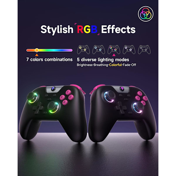 X05 2.4g trådløs gamingcontroller til PC/Steam/iPhone/Android/Switch - Bluetooth-controller Gamepad med Hall-effekt,