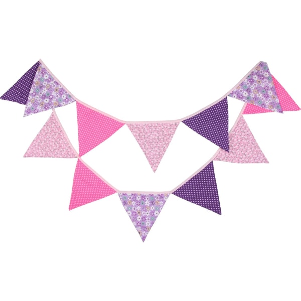 3,3 m Pennant Girlang (Lila), Vintage Banner, Retro Triangel Banner