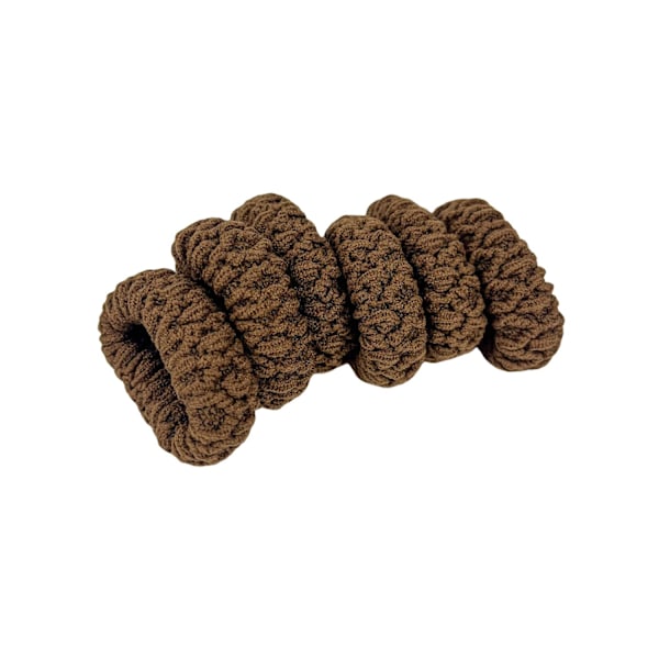 (Brown with 6 Pcs Packing)Hair Ties with Seamless High Elastic Thickening and widening in Ponytail Holders