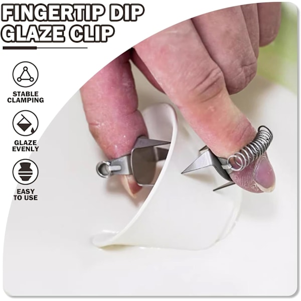 4-pack Keramiklera Glasyrklämmor Fingertoppsdoppningsklämmor, Glasyrtänger för Keramik, Doppningstång Keramikverktyg, Keramikdoppningstänger, Keramik G