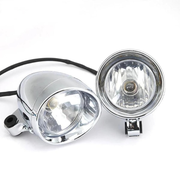 2 stk LED Retro Bullet-lykter for motorsykler, ekstra lys, tåkelys