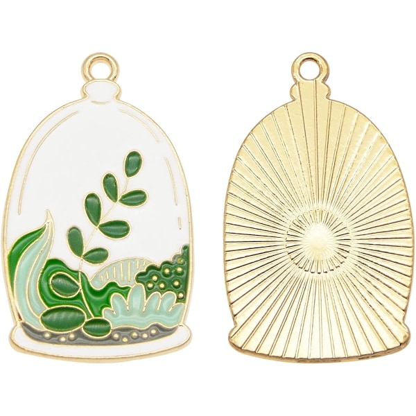 20 stk. Assorterede Kaktus Potteplante Blomsterblad Charms Vedhæng Delikate Plante Emalje Dingle Charms til Øreringe Smykkefremstilling Halskæde Armbånd