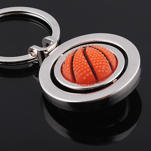 2 st Basketboll Nyckelringar Nyckelring 3D Roterbar Basketboll Nyckelring