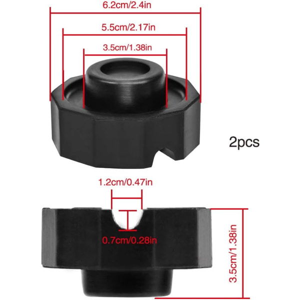 2 stycken Universal Polyanjular Jack Gummiplattor, Gummibuffert Block