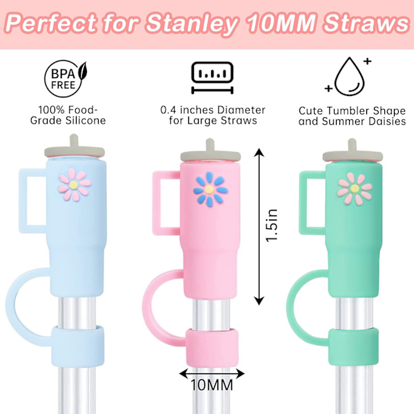 5-pakks Universal Straw Støvhette (Blandet Farger), Søt Straw St