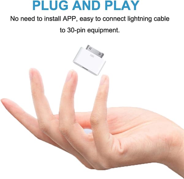 8-pins til 30-pins Lightning-adapter for iPhone, iPad... Hvit
