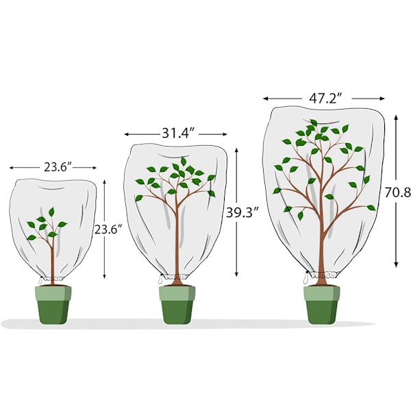 2-pakks plantedeksel frostbeskyttelse, 32''×39'' vinterkulde
