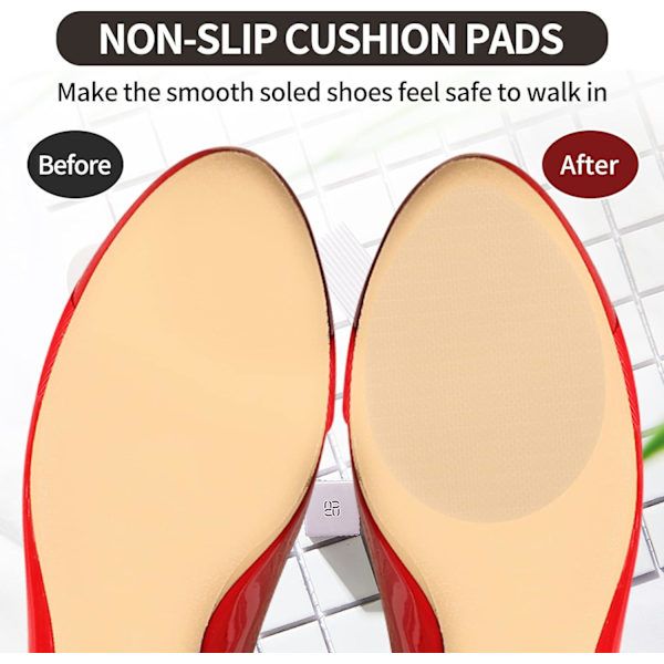 12 stk. Anti-Slip Hæl Pads til Mænd og Kvinder