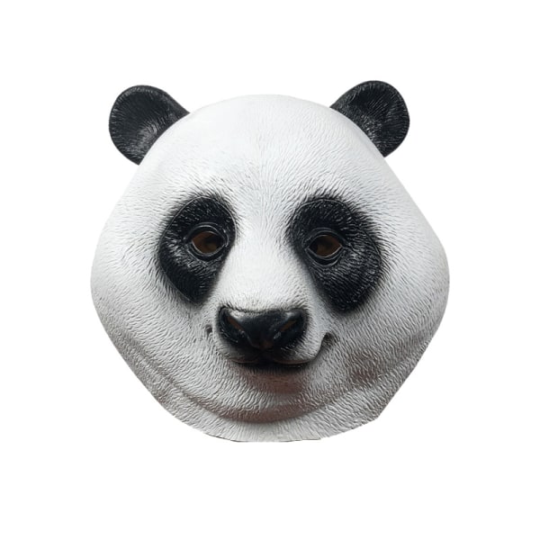 Fest Halloween Kostume Fest Panda Dyrehoved Latex Maske