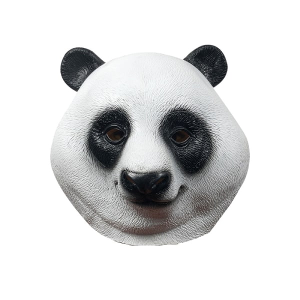 Party Halloween Kostyme Panda Dyrehode Latexmaske