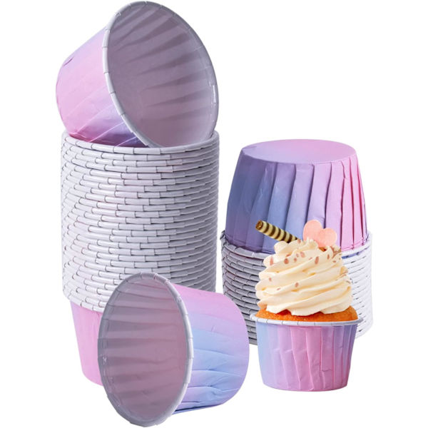 100 stycken pappersmuffinsformar, cupcake-formar, kartongmuffinsformar