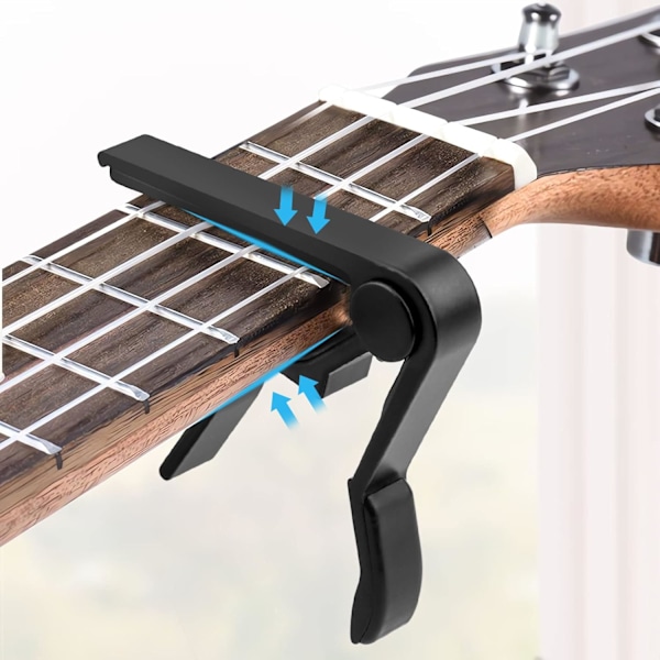 2 stk Gitarre Capo Klassisk Elektrisk Folk Gitarre Capo for Akustisk og Elektrisk Gitar Vestlig Gitar Mandolin og Banjo Ukulele | Svart
