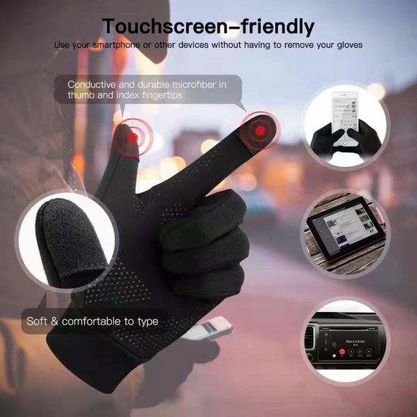 (M) Opvarmede forede handsker, under handsker, Touch Screen cykelhandske
