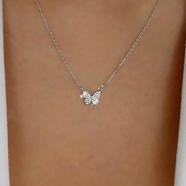 1 st Crystal Butterfly Choker halsband Butterfly hänge halsband