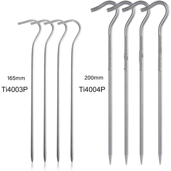 16,5 cm Teltplugger i Titan for Camping, Ultralette Teltplugger, 20 cm Utendørs Bærbare Teltplugger, Gressmateriale for Teltplugger